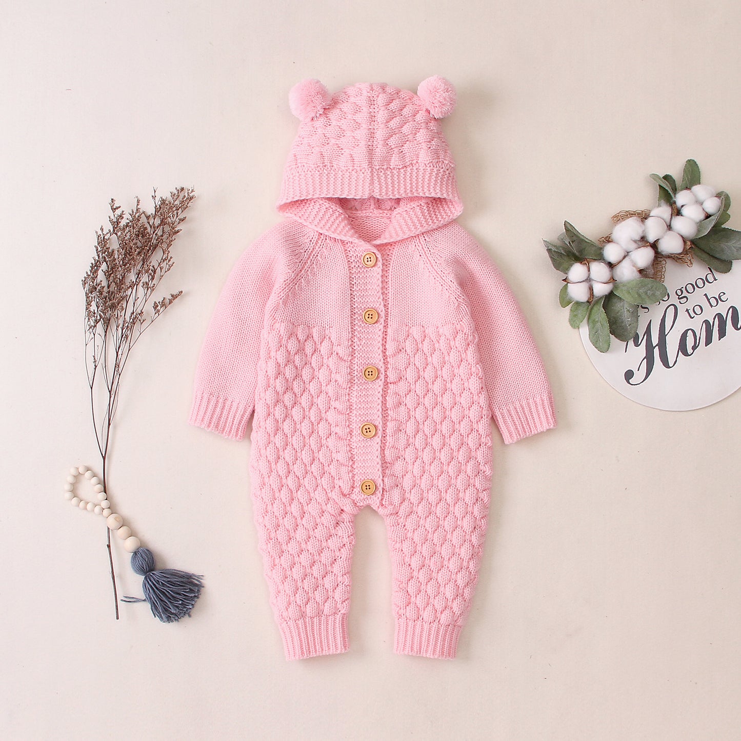 SnuggleKnit – Baby Hooded Jumpsuit