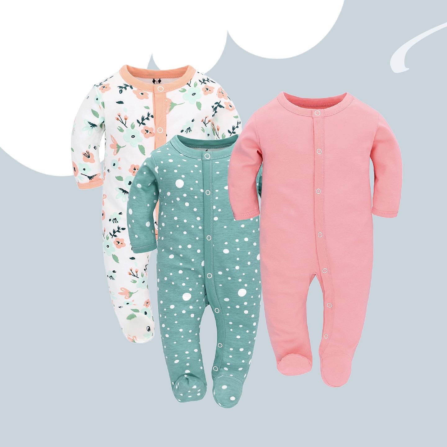 TinyHugs – 3-Piece Baby Jumpsuit Collection