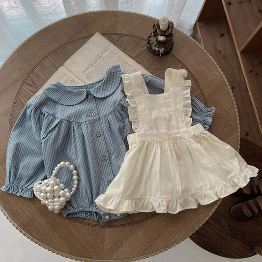SweetPlaid – Baby Girl Baby Girl Romper & Skirt